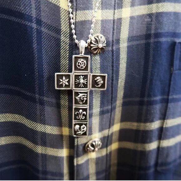 Chrome Hearts Seven Elements Hip Hop Cross Necklace - Picture 6 of 8
